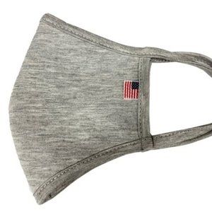 Solid Grey w/ USA Flag Adult Size Face Masks